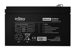 Acumulator nJoy GP07122F 12V 23.51W/cell Battery Model GP07122F Voltage 12V Power (1,65V/cell@15 min) 23.51W/cell Type VRLA - maintanance free Designed Floating Life 3~5 years Nominal Operating Temp. Range 25o C ± 3o C Terminal F2 terminal -Faston Tab - Img 10