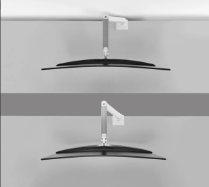 Brat monitor pentru ecrane curbate Neomounts DS70PLUS-450WH1; pentru display-uri cu diagonale 17"-49", sistem de prindere VESA 75x75~100x100, greutate maxima suportata 18kg, full motion, tilt +45°, swivel 90°, rotate 180°, distanta fata de perete - Img 4