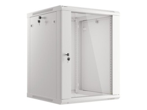 Dulap rack 19" perete 15U / 600x600 (flat pack) cu ușă din sticlă, gri V2