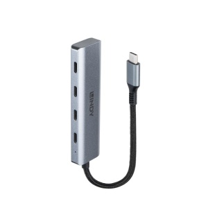 Hub Lindy USB 3.2 4 Port, latime de banda suportata: 10 Gbps, chipset Chipset: AW3410 + GL3590, lungime cablu 150mm, gri - Img 4