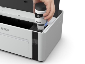 Imprimanta inkjet mono CISS Epson M1120, dimensiune A4, viteza max 32ppm, rezolutie printer 1440x720dpi, alimentare hartie 150 coli, volum maxim printare : 15000pagini/luna, interfata: USB 2.0, Wireless, consumabile: Ecotank MX1xx negru XL (6k/pag.), - Img 11