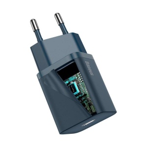 Incarcator retea Baseus Super Si, Quick Charge 20W, 1 x USB Type-C 5V/3A, albastru - Img 3
