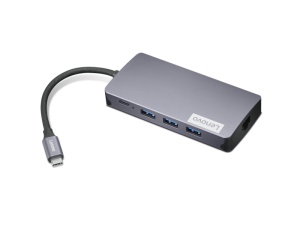 Lenovo 150 USB-C Travel Dock; Port de incarcare: 1 x Type-C; Input Power (in W): 45W/65W/100W/135W / Output Power (in W): Max 100W; Porturi USB: 3 x USB-A /1 x USB-C; Dimensiuni (L x D x H): 142 x 82 x 23mm; Greutate: 172g; Garantie; 1 an