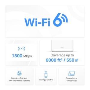 Mercusys Halo H60X(3-pack) Whole mesh Wi-Fi6 system, AX1500, Dual-band, Standarde wireless: IEEE 802.11ax/ac/n/a 5 GHz, IEEE 802.11n/b/g 2.4 GHz, Viteza wireless: 1201 Mbps on 5 GHz, 300 Mbps on 2.4 GHz, Dimensiuni:88 × 88 × 88 mm, Interfata: 3 x - Img 8