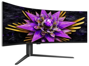 Monitor Gaming Curbat QD-mini LED TCL 57R94 57", Dual UHD (7680x2160), 120Hz, 1ms, AMD FreeSync™ Premium, NVIDIA G-Sync Compatible, R1000, Boxe 10W x2, USB Type-C 90W, Hub USB, 2x HDMI, DisplayPort, Pivot, VESA, alb - Img 3