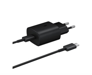 Samsung EP-TA800 25W/3A Travel Adapter 1xUSB-C Black (bulk) + Samsung USB Type-C to C Cable (1m, 3A) Black (bulk)