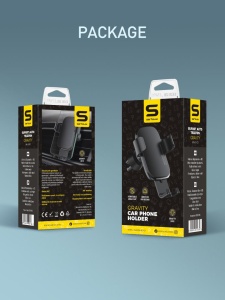Suport auto telefon Gravity Serioux CH03, Material: ABS+ aluminium, mod de instalare: tip cataramă, poziție de fixare: aerisire, culoare: negru, potrivit pentru: telefon mobil - Img 10