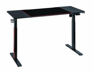 Birou gaming electric Serioux Elysium, dimensiuni: 1400x600x730mm, greutate suportata: 60 kg, reglare electrica pe inaltime inaltime ajustabila: 750 - 1210 mm, putere 100~240V, max. Viteza: 25 mm/s, 1 mouse Pad inclus, suport casti, suport cana/pahar, - Img 3