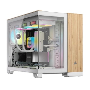 Carcasa CORSAIR 2500X Micro ATX Dual Chamber White/Bamboo Wood, Tempered Glass, mATX, Cooling Layout: Top: 3x120mm sau 2x140mm, Side: 2x120mm, Bottom: 3x120mm sau 2x140mm, Rear: 1x120mm, Expansion Slots 4, 2x2.5 SSD 2x3.5 HDD, no psu included - Img 6