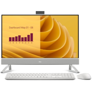 Dell 27 All-in-One (EC27250), 27-inch FHD (1920x1080) Narrow Border Infinity Touch Display with Wide Viewing Angle, 5MP IR Tilt Camera (White), Intel(R) Core(TM) 7 processor 150U (12MB cache, 10 cores, 12 threads, up to 5.4 GHz), NVIDIA(R) GeForce(R)