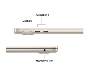MacBook Air 13.6" Retina/Apple M4 (CPU 10-core, GPU 8-core, Neural Engine 16-core)/16GB/256GB - Starlight - INT KB (2025) 30W USB‑C - Img 3