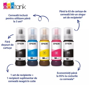 Multifunctional inkjet Epson EcoTank L3360, CISS, format A4, Color, USB + WIFI - Img 3