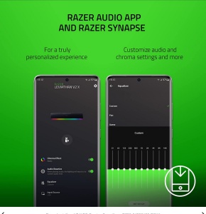Razer Leviathan V2 X TECHNICAL SPECIFICATIONS FREQUENCY RESPONSE 85 Hz – 20 kHz INPUT POWER Type C with Power Delivery DRIVER SIZE - DIAMETERS (MM) Full range racetrack drivers: 2 x 2.0 x 4.0"/ 2 x 48 x 95 mm Passive Radiator: 2 x 2.0 x 4.1" / 2 x - Img 6