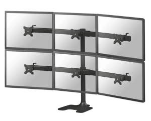 Suport 6 monitoare de birou Neomounts FPMA-D700DD6; pentru display-uri cu diagonale 10"-27", sistem de prindere VESA 100x100~100x100, greutate maxima suportata 8 - per ecrankg, full motion, tilt +180°, swivel +180°, rotate +360°; inaltime reglabila