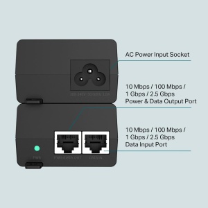 "2.5G PoE+ Injector Adapter PORT: 1× 2.5G PoE Port, 1× 2.5G Non-PoE Port SPEC: 802.3at/af Compliant, Data and Power Carried over The Same Cable Up to 100 Meters, Plastic Case, Pocket Size" - Img 5