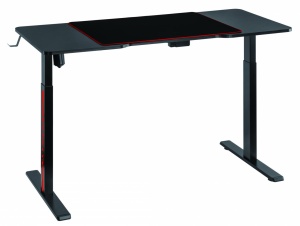 Birou gaming electric Serioux Elysium, dimensiuni: 1400x600x730mm, greutate suportata: 60 kg, reglare electrica pe inaltime inaltime ajustabila: 750 - 1210 mm, putere 100~240V, max. Viteza: 25 mm/s, 1 mouse Pad inclus, suport casti, suport cana/pahar, - Img 4