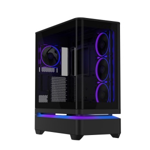 Carcasa ASUS PRIME AP304 TG ARGB BLACK, Desktop, Black