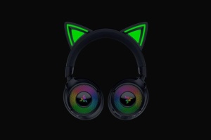 Casti wireless Razer Kraken Kitty V3 Pro, THX Spatial Audio, iluminare RGB, frecventa raspuns 20 Hz - 28 kHz, microfon detasabil unidirectional, negru