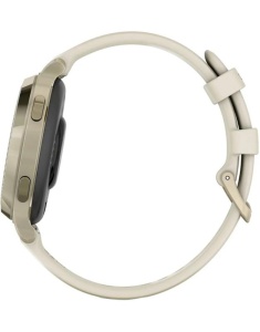 Ceas Garmin Lily 2 Active, display AMOLED, dimensiune afisaj 25,4 mm x 21,3 mm, rezolutie afisaj 240 x 201 pixeli, memorie 8GB, autonomie pana la 9 zile, rezistanta la apa pana la 5 ATM, greutate: 24,4g, ramă MLunar Glod şi curea Bone din silicon - Img 3