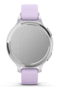 Ceas Garmin Lily 2, display AMOLED, dimensiune afisaj 25,4 mm x 21,3 mm, rezolutie afisaj 240 x 201 pixeli, memorie 8GB, autonomie pana la 9 zile, rezistanta la apa pana la 5 ATM, greutate: 24,4g, ramă Argintiu, şi curea Purple Jasmine din silicon - Img 6