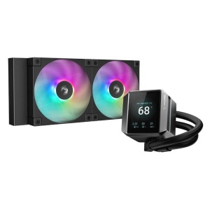 Cooler Procesor DEEPCOOL MYSTIQUE 240 ARGB NEGRU, marime radiator 282mm, 2 ventilatoare, Viteza ventilatoare 600-2400 RPM +/- 10%, Viteza pompa: 3400 +/- 10%, Suport AMD: AM4/AM5, suport INTEL: LGA1851/1700/1200/1151/1150/1155, Airflow: 72.04 CFM
