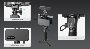 CREALITY 3D SCANNER CR-SCAN FERRET PRO, Rezolutie 3D: 0.16mm, Distanta lucru: 150-700mm, Viteza scanare: 30fps, Acuratete: 0.1mm, Conectivitate wireless WI-FI6, Durata sesiune max: 2.5h, Capacitate acumulator: 5000mAh, Sisteme de operare: IOS, Windows, - Img 3