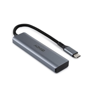 Hub Lindy USB 3.2 4 Port, latime de banda suportata: 10 Gbps, chipset Chipset: AW3410 + GL3590, lungime cablu 150mm, gri - Img 6