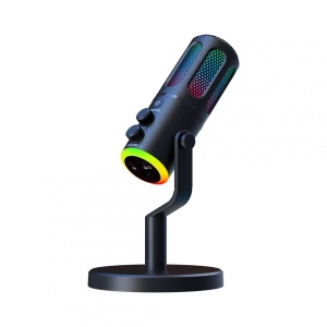 Microfon Gaming de birou Serioux SU8, condenser, unidirectional, frecventa raspuns 20-20KHz, sensibilitate maxima -11DBFS la 80 dB SPL, rata de esantionare 48KHz, rata de biti 16/24bit, raport semnal zgomot 75dB, interfata 3.5mm si USB-C, putere intrare - Img 5