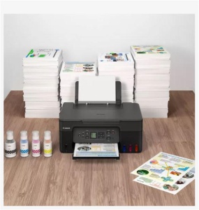 "Multifunctional inkjet color CISS Canon PIXMA G3470 Black, dimensiune A4(Printare, Copiere, Scanare), viteza imprimare 11ipm alb-negru, 6ipm color,rezolutie printare 4800x1200 dpi, imprimare fara margini, alimentarehartie 100 coli, scanner CIS rezolutie - Img 2