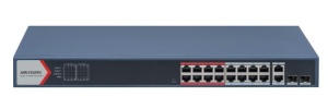 Switch 16 porturi POE Hikvision DS-3E1318P-EI(B), L2, Smart Managed, 16 × 100 Mbps PoE RJ45 ports si 2 × porturi gigabit, Putere PoE 230W, maxim 30W per port, Extend mode - pana la 300 metri, Switching capacity 7.2 Gbps, Visualized Topology Management, - Img 2