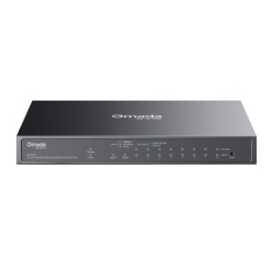 Tp Link Omada ES210GP 10-Port Gigabit Easy Managed Switch cu 8-Port PoE+, 8× 10/100/1000 Mbps PoE+ RJ45 Ports (support 802.3af PoE and 802.3at PoE+), 1× 10/100/1000 Mbps RJ45 Port, 1× Gigabit SFP/RJ45 Combo Port, capacitate switch 20 Gbps, negru
