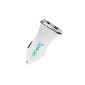 Alimentator auto SPACER QC si PD 38W total max, USB Quick Charge 18W; Power Delivery 20W, 38W total max., 1 x USB + 1 x USB Type-C, pt. bricheta auto, alb