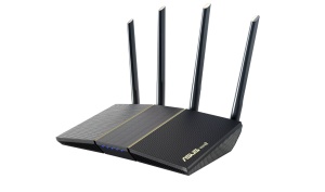 Asus Wireless Router RT-AX57, AX3000 2402 Mbps+ 574 Mbps, Dual-Band-2.4, 5Ghz, WI-FI 6, 4 x antene externe, Procesor: 1.7GHz quad-core, Memorie: 256 Mb RAM, 128Mb Flash, interfata: 1 x WAN, 4 x 10/100/1000, Dimensiuni: 230 x 134 x 56 mm, Greutate: 374g.