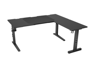 Birou gaming Genesis Holm Modular 160, material metal MDF, reglabil pe inaltime 70 - 90 cm, iluminare RGB, management cabluri, negru