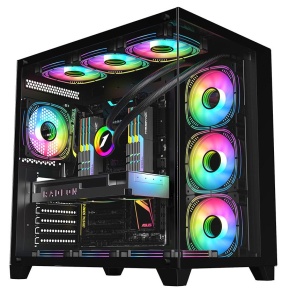 Carcasa 1STPLAYER Gaming MV8 Cube Tower NEGRU - Img 3