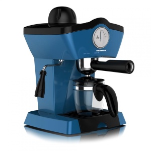 Espressor Heinner Charm HEM-200BL, putere: 800 W, capacitate rezervor detasabil transparent : 250 ml, presiune pompa: 3.5 bar, termometru frontal pentru apa, optiuni preparare: espresso si cappuccino, tavita de scurgere detasabila, boiler din aliaj de
