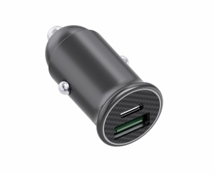 Incarcator auto cu USB-A si USB-C, DC12V IN, (PD3.0), 5V-9V-12V/2,5A; (PPS) 3,3-11V/3A (30W) (2)DC24V IN, (PD3.0), 5V-9V-12V-15V-20V/3A, (PPS) 3,3-21V/3A (60W) Ieșire USB-A (QC3.0): DC 5V/3A, 9V/2A, 12V/1,5A (18W), Funcționare simultană a ambelor