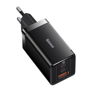 Incarcator retea Baseus GaN5 PRO, Quick Charge 65W, 2 porturi USB PD, 1 port USB Quick Charge, include cablu USB -C la USB-C de 100W, lungime 1m, negru - Img 2
