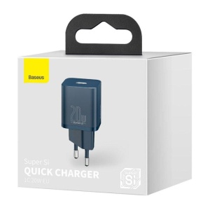 Incarcator retea Baseus Super Si, Quick Charge 20W, 1 x USB Type-C 5V/3A, albastru - Img 4