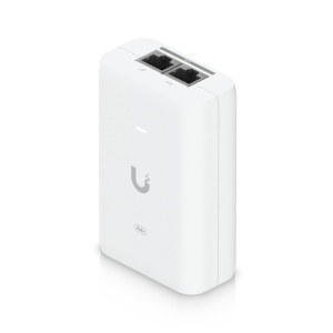 Injector PoE+ Ubiquiti UniFi 30W 48V 0.65A 2.5G , Tensiune nominală 100—240V CA la 50/60Hz, Tensiune de ieșire 48V CC la 0,65A, dimensiuni 93 x 62 x 35 mm (3,7 x 2,4 x 1,4"), alb