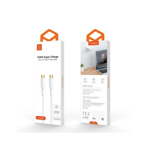 Mcdodo Cablu White Series Type-C la Type-C White (5A, 1.2m, 100W, PD)