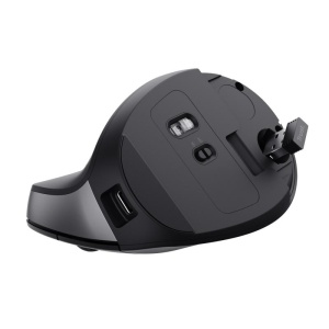 Mouse ergonomic fara fir Trust Bayo II, rezolutie maxima 2400 DPI, 6 butoane, interfata USB-C, 2.4GHz, negru - Img 12