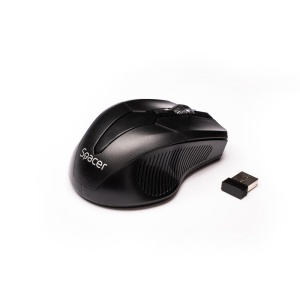 MOUSE Spacer, PC sau NB, fara fir, USB 2.4 GHz, optic, 1600 dpi, butoane/scroll 3/1, negru, SPMO-W02 - Img 3