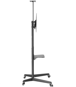Stand podea mobil/fix Neomounts FL50-550BL1; pentru display-uri cu diagonale 37"-70", sistem de prindere VESA 100x100~600x400, greutate maxima suportata 50kg, tilt +5°/-12°, inaltime reglabila manual 1285-1450mm; management cabluri, 2 stalpi; dimensiuni - Img 4