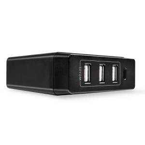 Statie incarcare Lindy 4 porturi USB C si A, putere 72W, conectori: intrare: IEC C8, iesire: 1 x USB C (Female), 3 x USB (Female), negru - Img 2