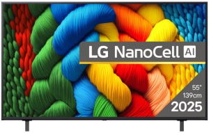 Televizor LG NanoCell 55NANO80A3B, 139 cm, Smart, 4K Ultra HD, Clasa G (Model 2025)