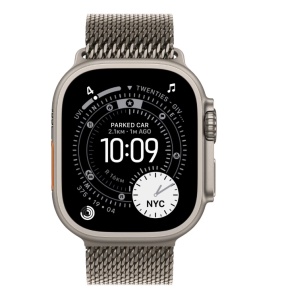 Apple Watch Ultra 3 GPS + Cellular 49mm Natural Titanium Case with Natural Titanium Milanese Loop - Medium