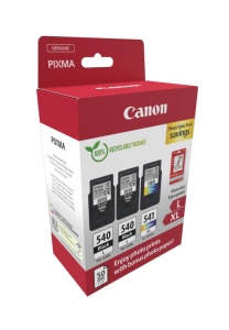 Canon pachet cartuse cearneala PG-540L X2 /CL-541XL Photo value pack, capacitate negru: 2 X 300 pagini/11ml, Color: 400 pagini / 15ml, Compatibil cu: PIXMA GM2050, PIXMA MG2140, PIXMA MG2150, PIXMA MG2155, PIXMA MG2250, PIXMA MG3140, PIXMA MG3150, PIXMA - Img 4