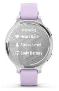 Ceas Garmin Lily 2, display AMOLED, dimensiune afisaj 25,4 mm x 21,3 mm, rezolutie afisaj 240 x 201 pixeli, memorie 8GB, autonomie pana la 9 zile, rezistanta la apa pana la 5 ATM, greutate: 24,4g, ramă Argintiu, şi curea Purple Jasmine din silicon - Img 8