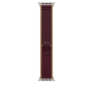Curea pentru Apple Watch 49mm Burgundy Trail Loop - M/L - Natural Titanium Finish